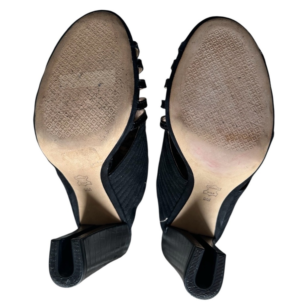 Tory Burch Black Strappy Quilted Mules - Picture 4 of 6